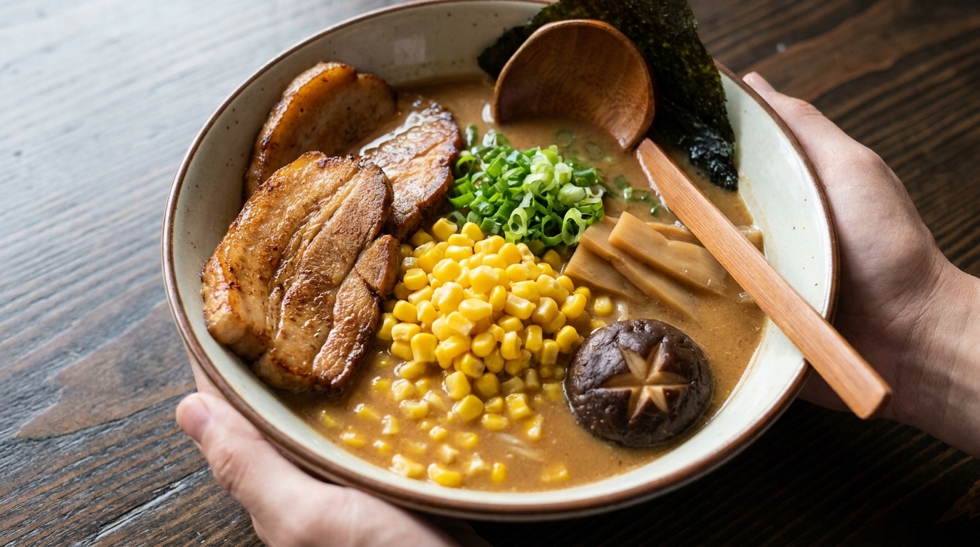 Japanische Miso-Butter-Mais-Ramen