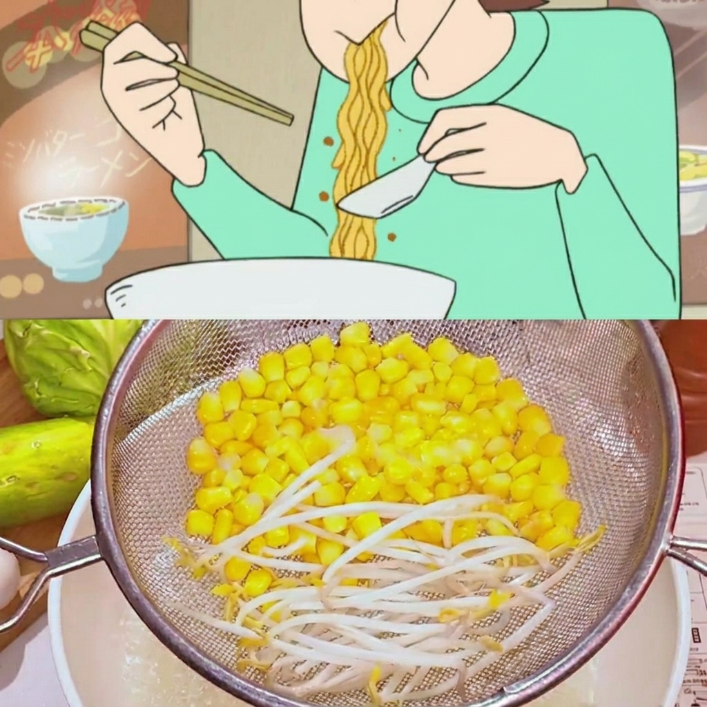 Ramen-Nudeln in einem Topf mit kochendem Wasser.