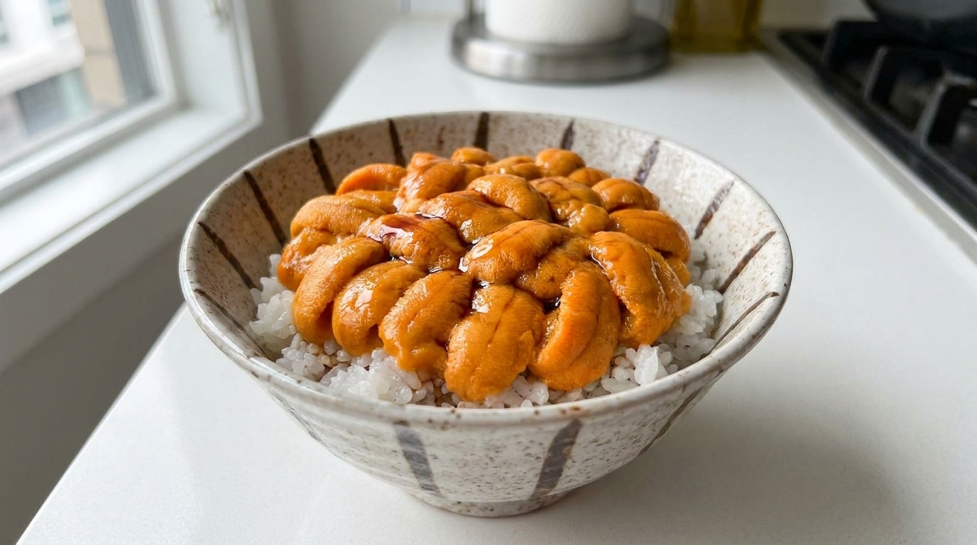 Frische Seeigel-Reisbowl (Uni Donburi)
