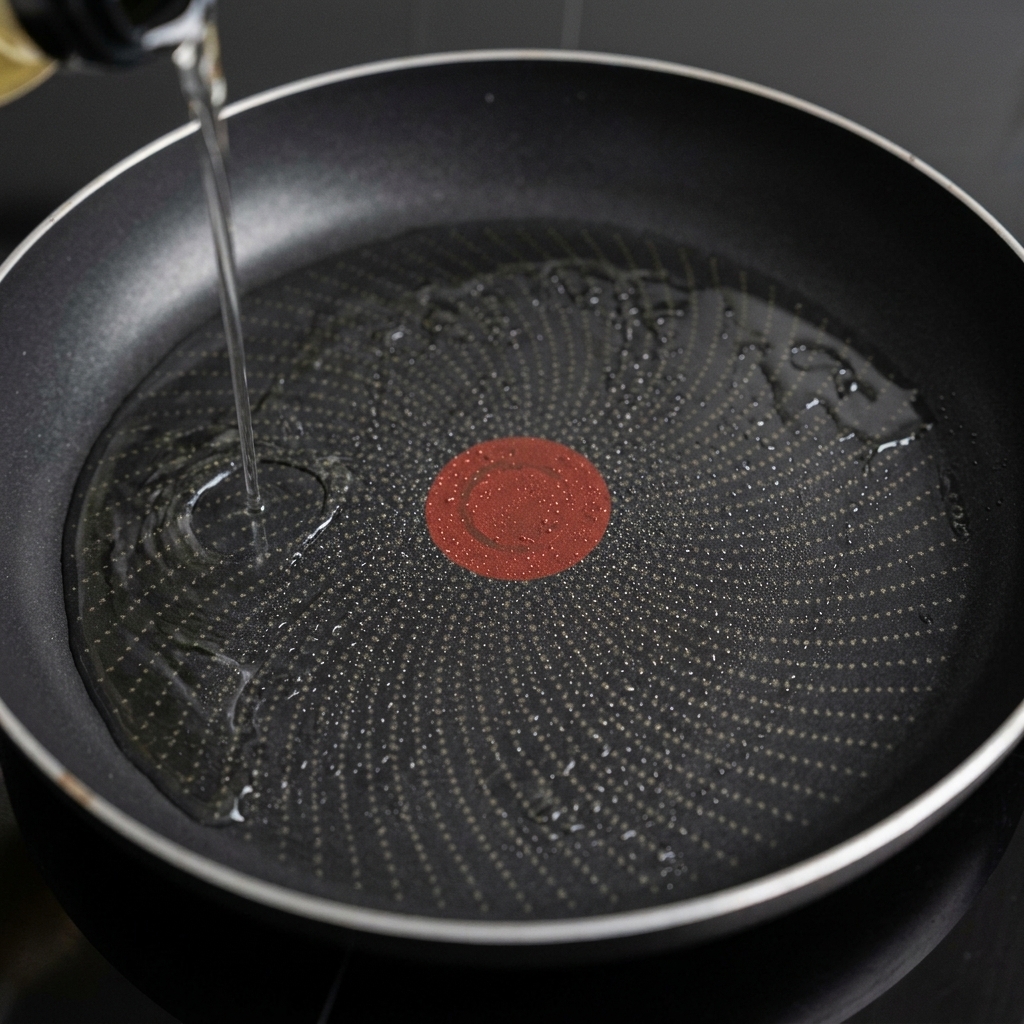 Portionen der Rindfleisch-Gemüse-Mischung werden in einer heißen, geölten Pfanne flachgedrückt.