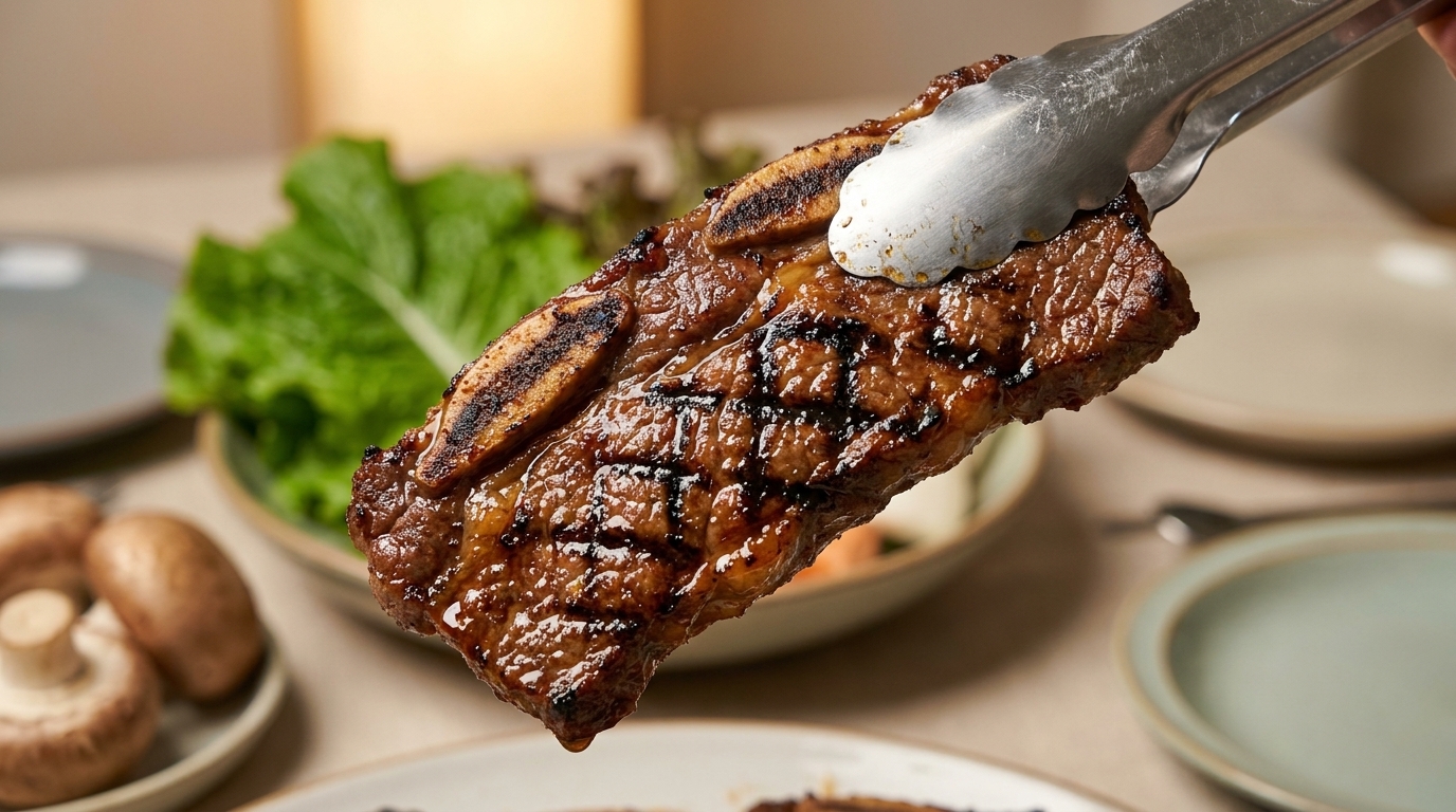 Koreanische gegrillte Rinderrippchen (Galbi)