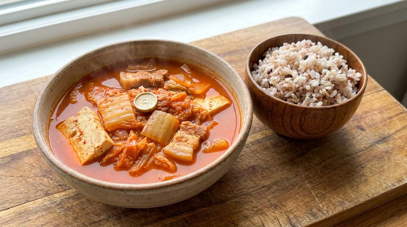 Klassischer Koreanischer Kimchi-Eintopf (Kimchi-jjigae)