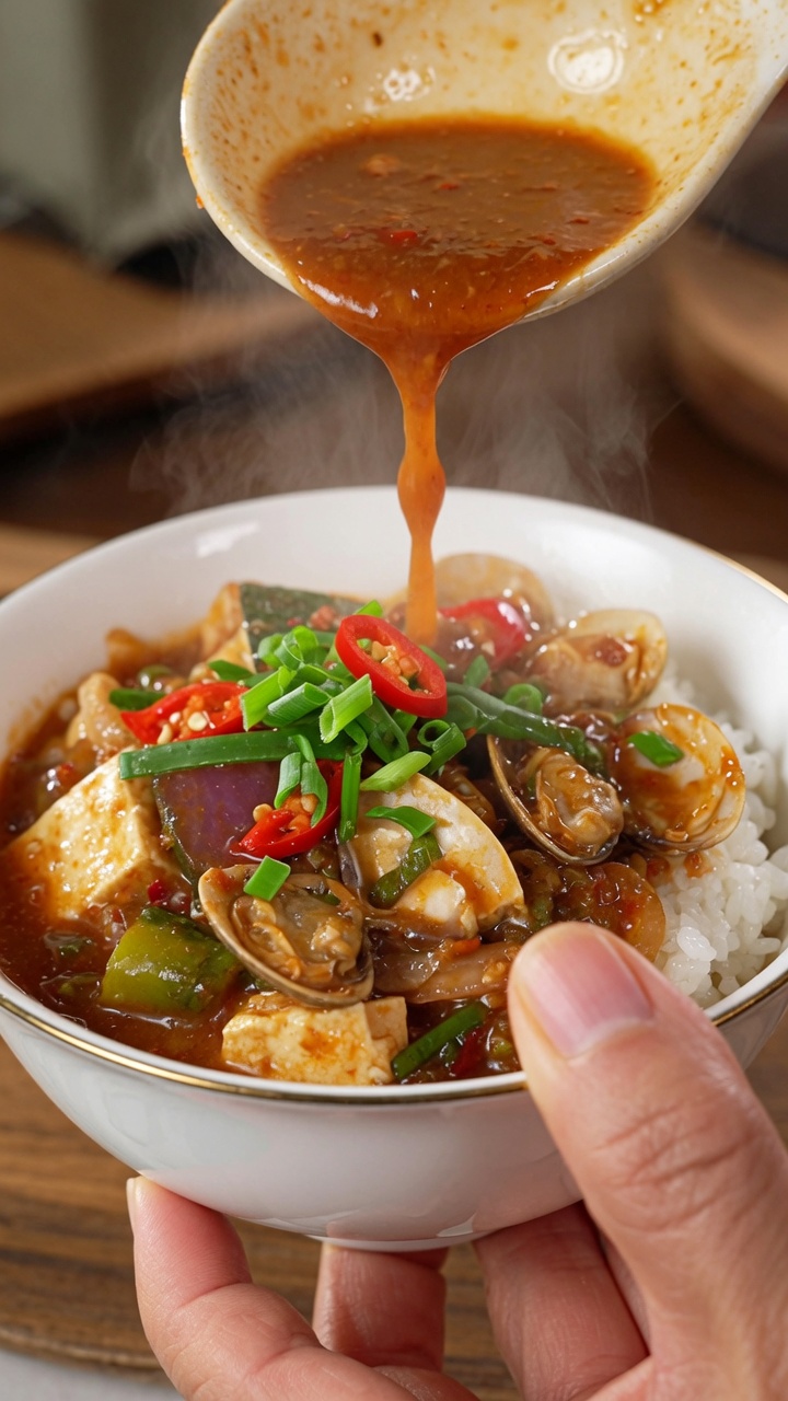 Klassischer koreanischer Sojabohnenpasteneintopf (Doenjang-jjigae)