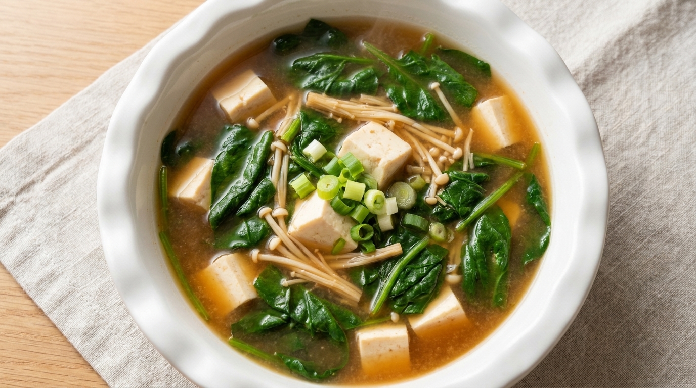 Traditionelle koreanische Spinat-Doenjang-guk