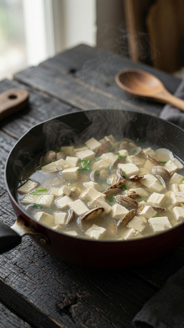 Klare Muschel-Tofu-Suppe in 15 Minuten