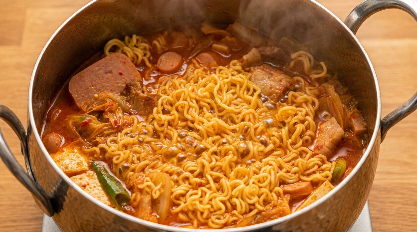 Schneller Kimchi-Armee-Eintopf (Budae Jjigae)