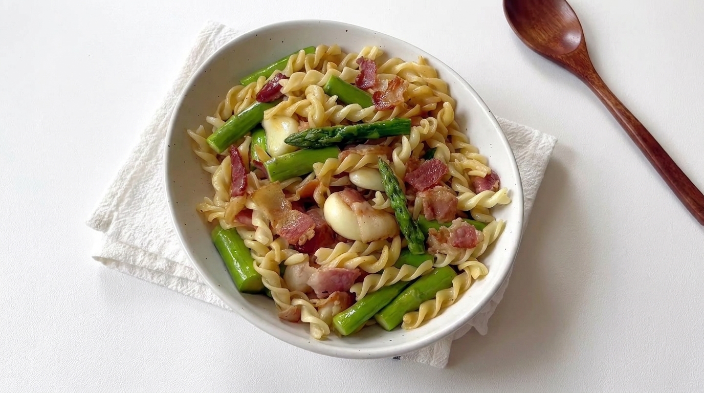 Spargel-Speck-Fusilli
