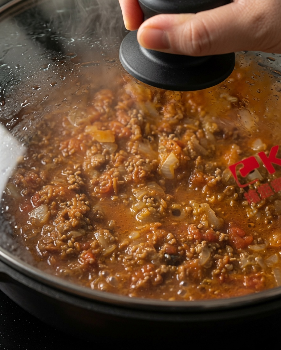 Eine aufgeschnittene Knoblauchzehe wird über die Schnittfläche einer Ciabatta-Hälfte gerieben.