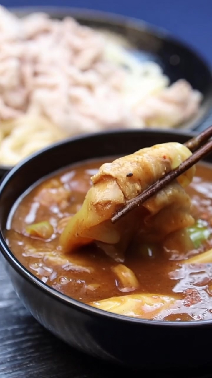 Japanisches Curry Udon als Dip (Curry Tsukemen)