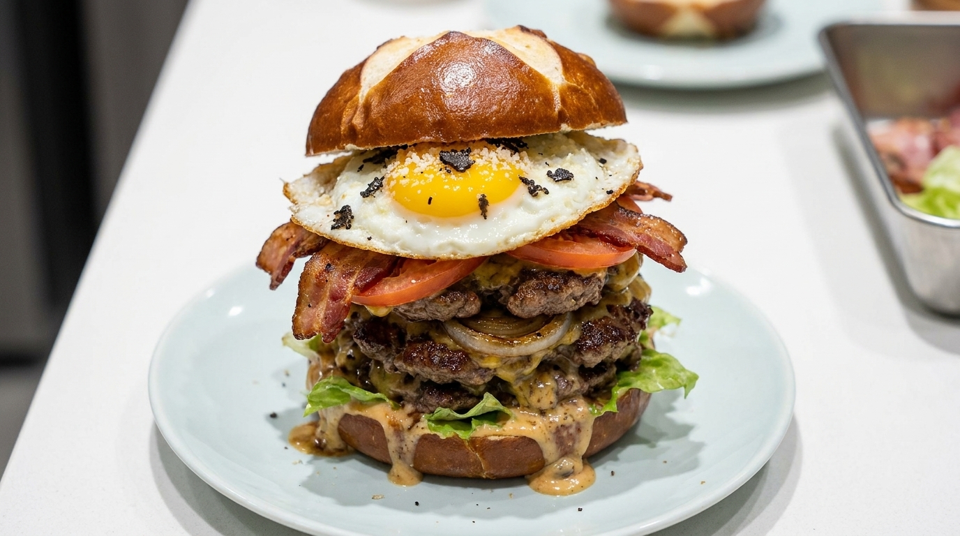 Ultimativer Black Truffle & Parmesan Pretzel Burger