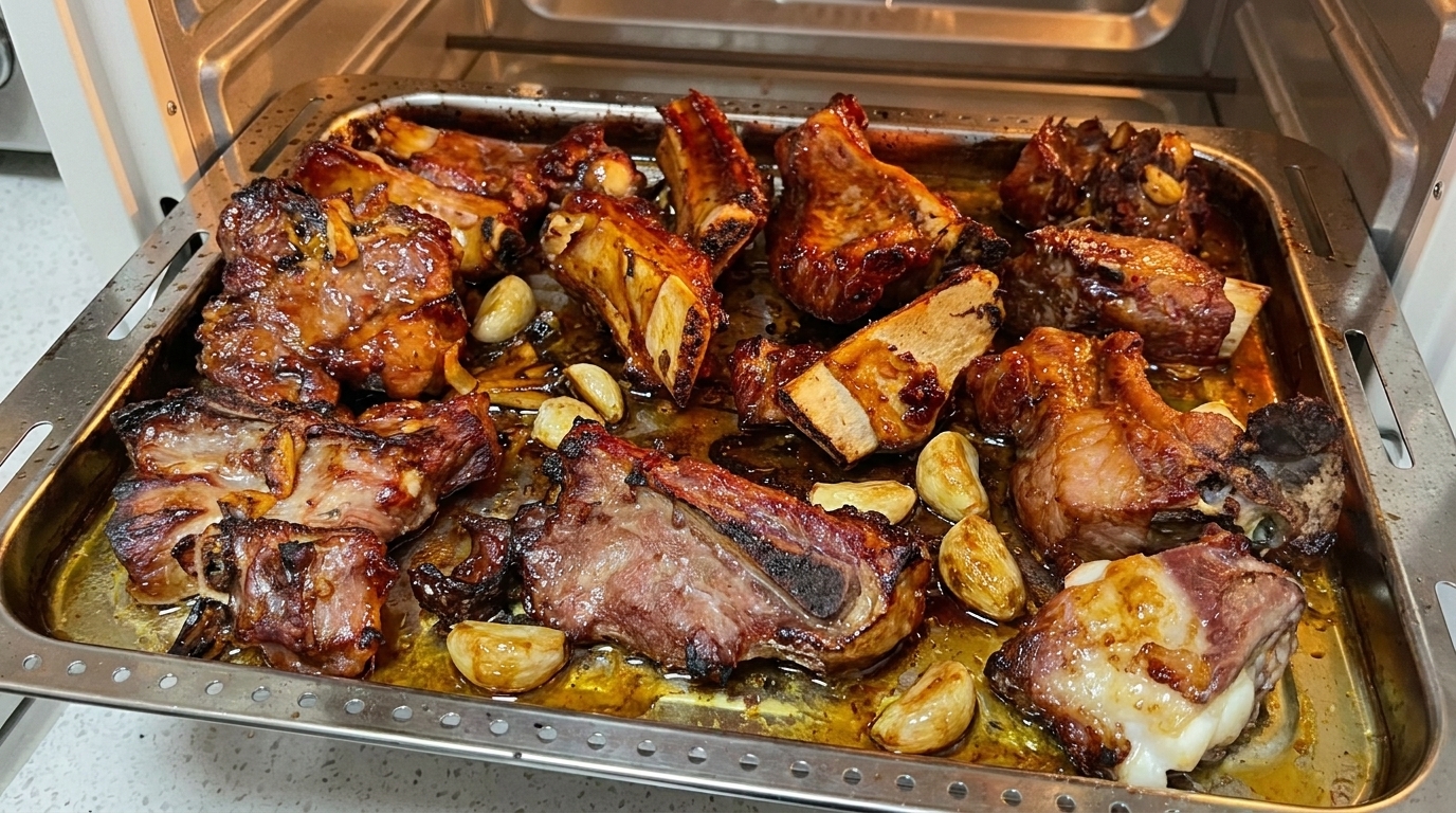 Honig-glasierte gebratene Schweinerippchen