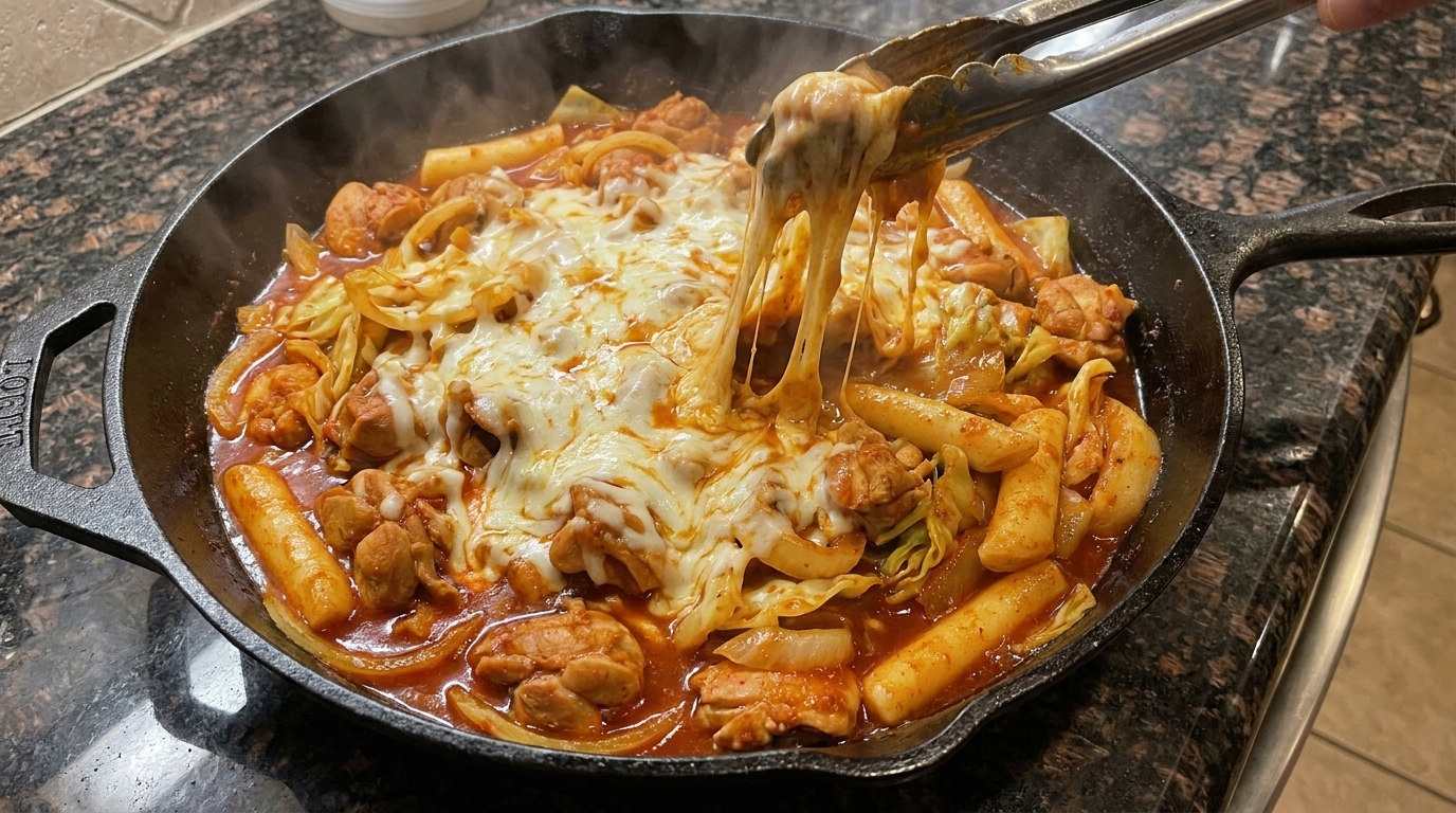 Koreanische Dakgalbi: Scharfes Pfannengericht mit Hähnchen