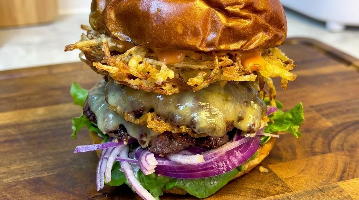 Knuspriger Kartoffel-Beef-Burger