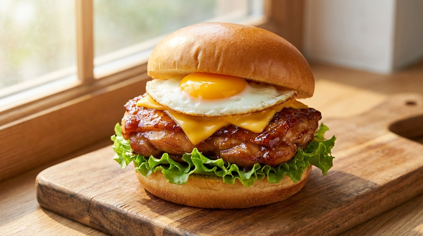 Hausgemachter Teriyaki-Hähnchen-Burger