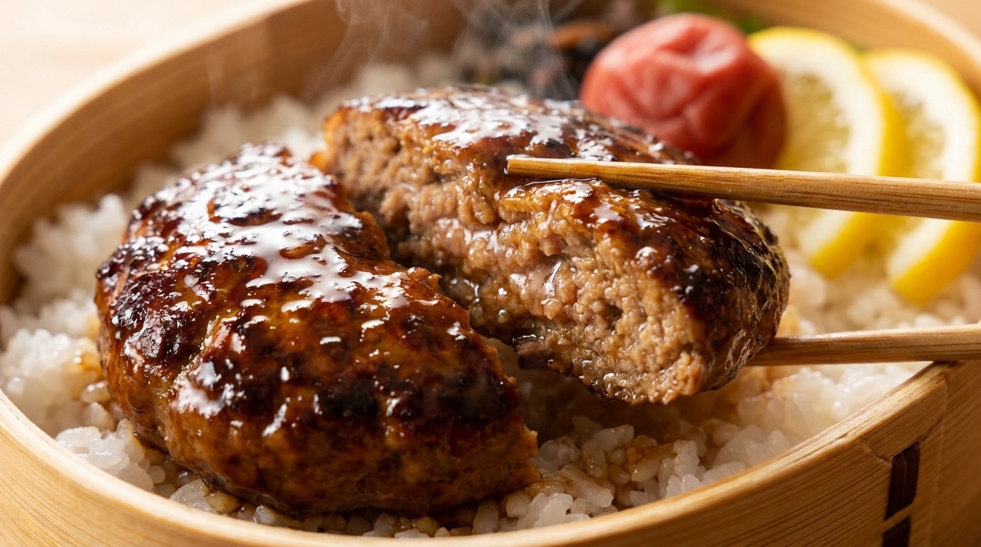 Japanisches Teriyaki-Hamburger-Steak (Hambagu)