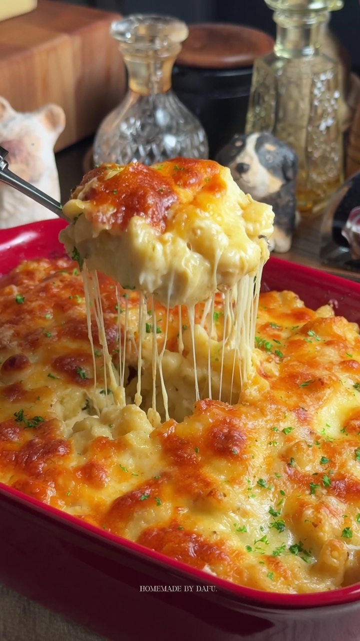 Klassische Überbackene Makkaroni mit Käse