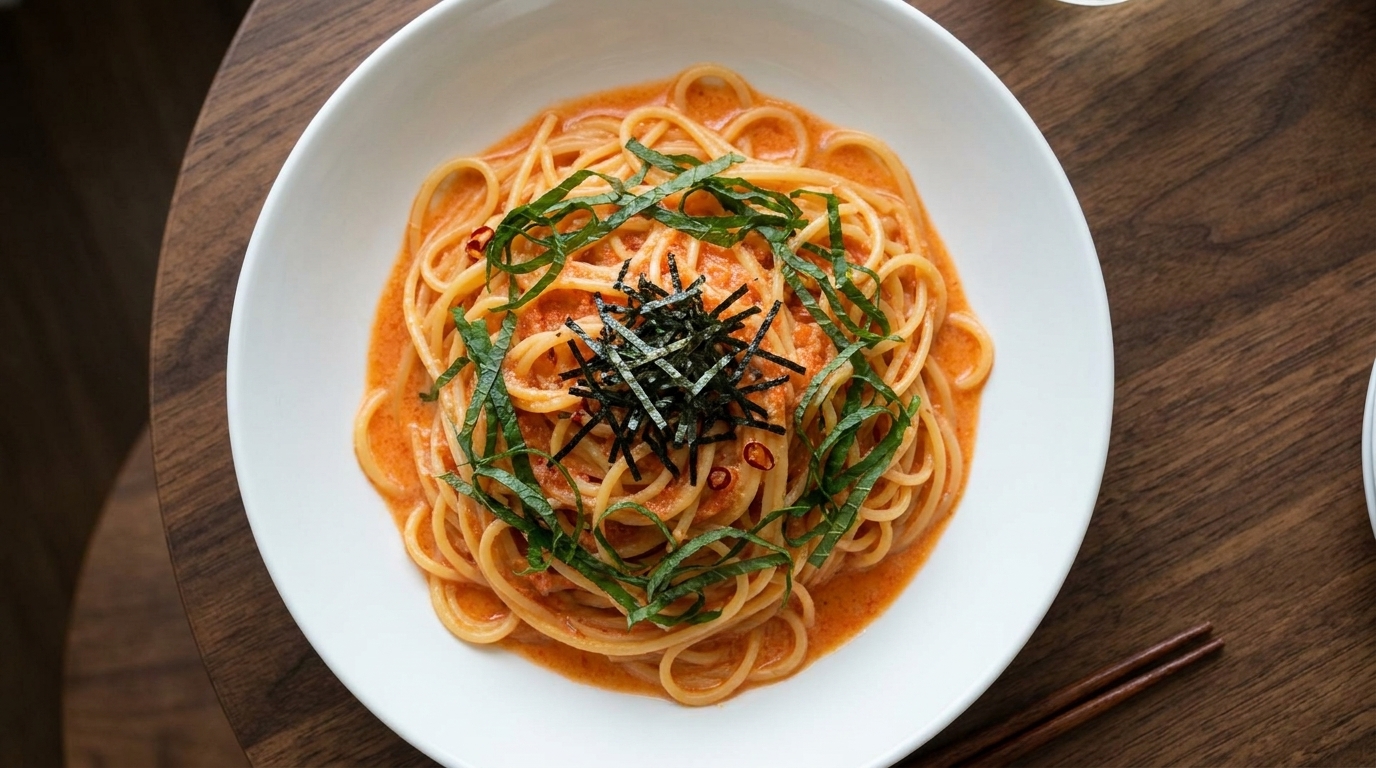 Japanische Mentaiko-Pasta (Spicy Cod Roe Pasta)