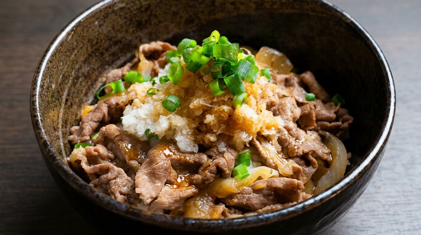 Japanische Daikon Oroshi Rindfleischschale (Gyudon)