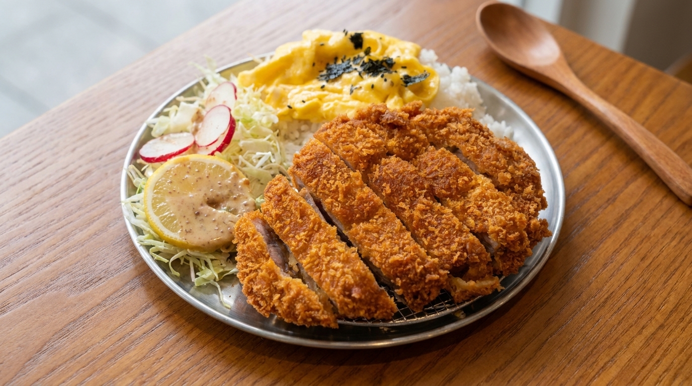 Japanisches Tonkatsu-Reisschüssel (Katsudon)