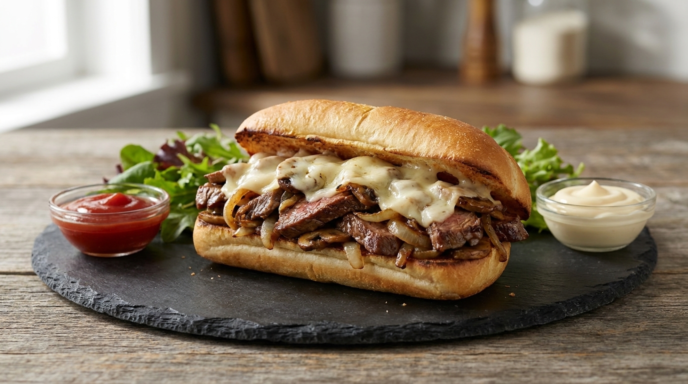 Klassisches hausgemachtes Philly Cheesesteak