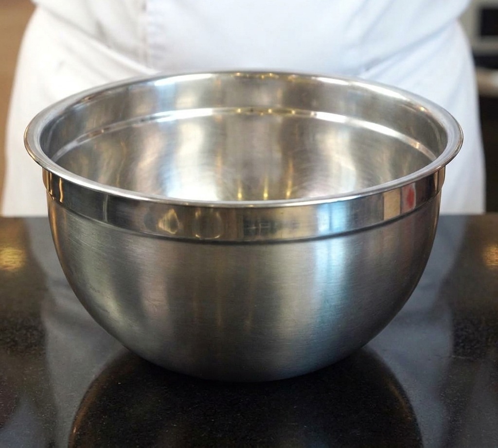 Ein Stück rohes Schweinefleisch wird von Hand mit einer Gewürzmischung eingerieben.