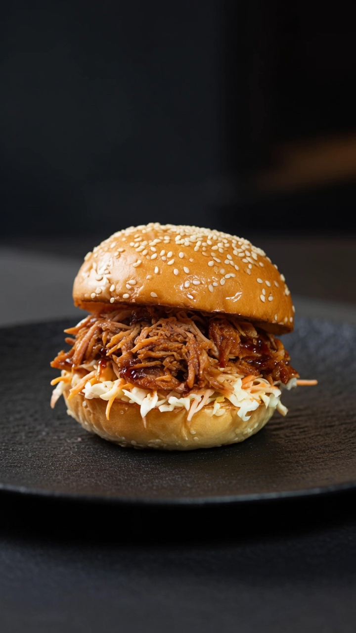 Herzhafter Pulled-Pork-Burger aus dem Ofen