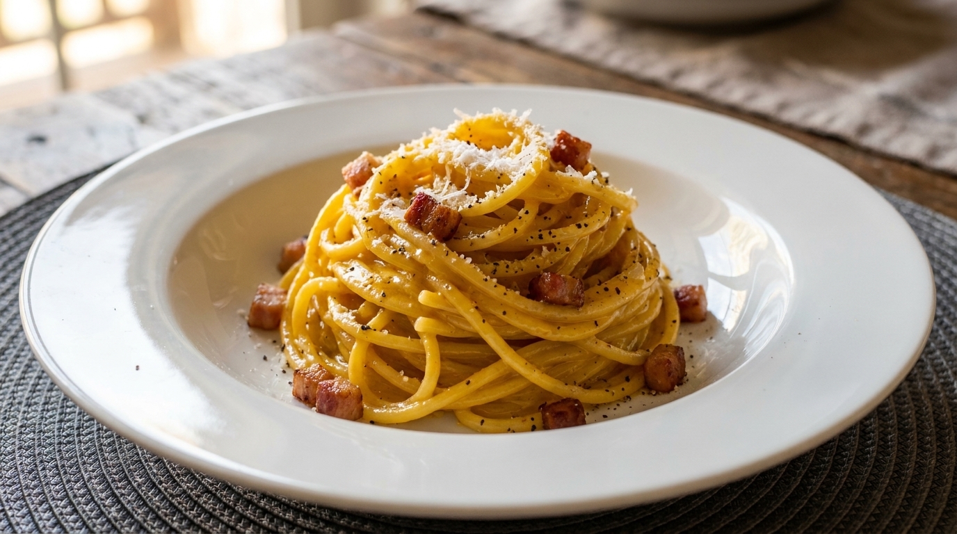 Authentische italienische Spaghetti Carbonara