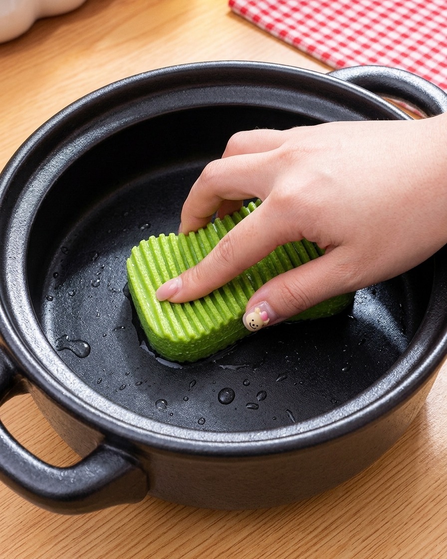 Reiswasser wird in den Topf gegossen, bevor er mit einem Deckel verschlossen wird.