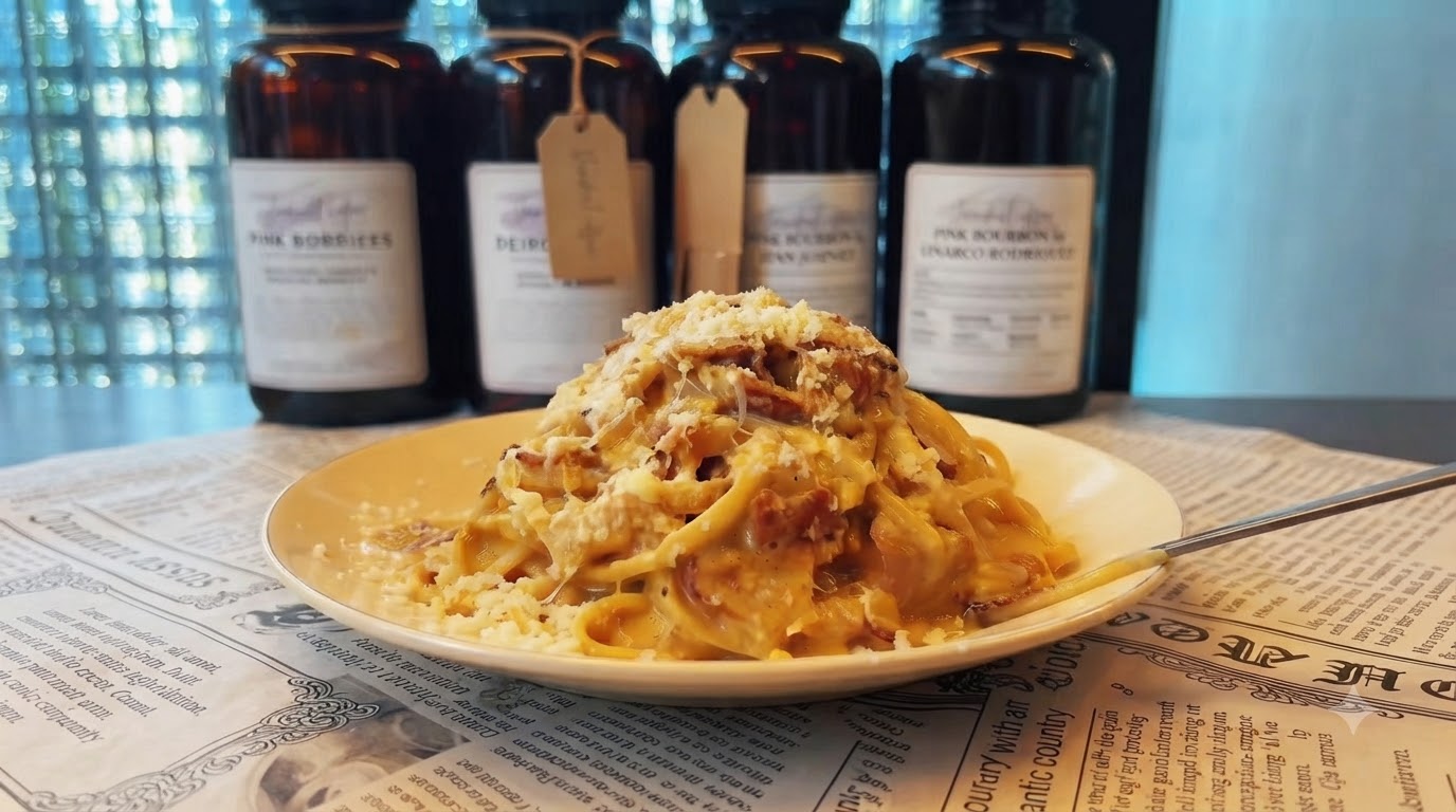 Cremige Italienische Carbonara Pasta