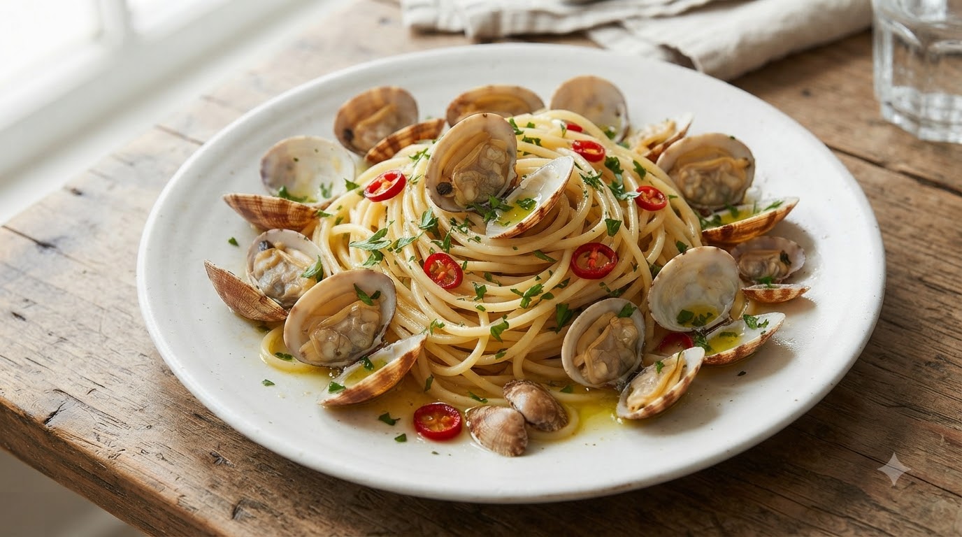 Neapolitanische Venusmuschel-Spaghetti (Spaghetti alle Vongole)