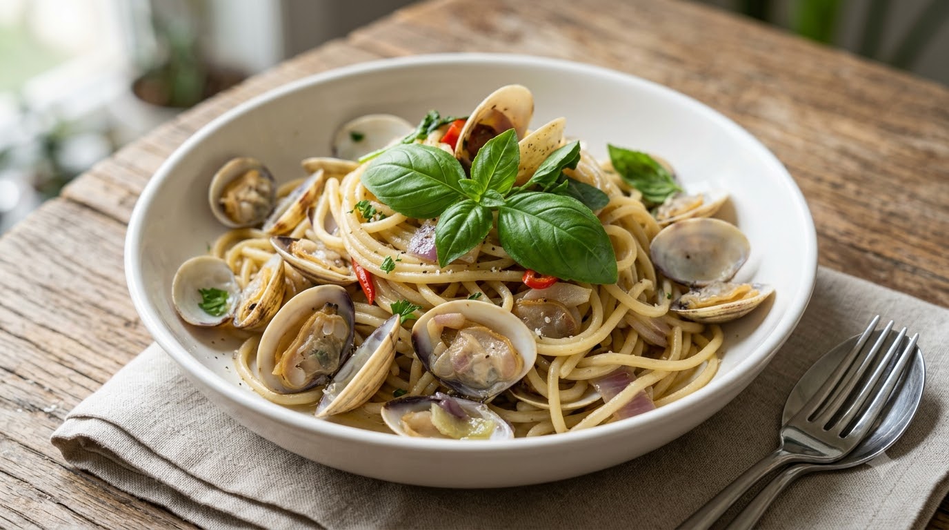 Klassische Venusmuschel-Spaghetti (Spaghetti alle Vongole)
