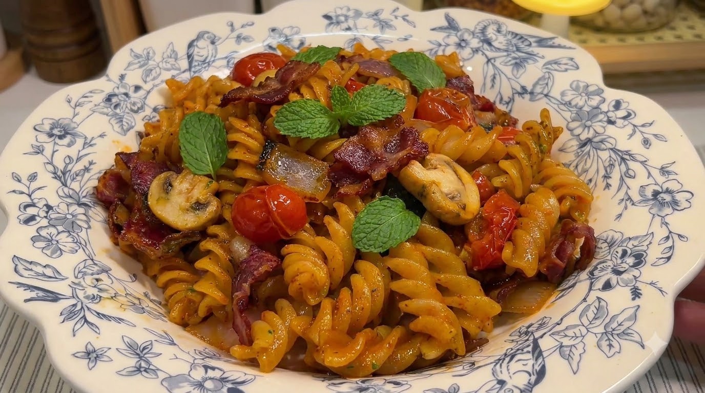Korean-Style Fusilli-Pasta