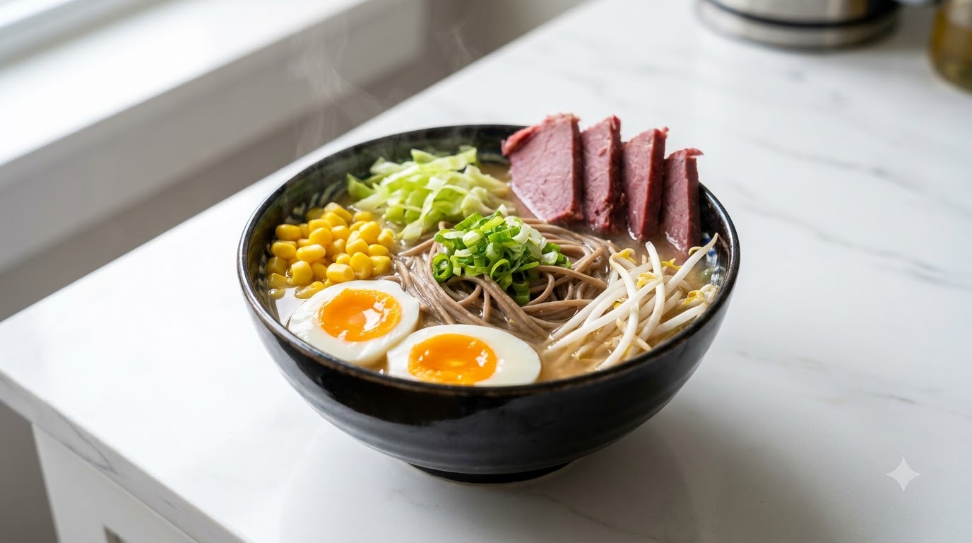 Kalorienarme Miso-Ramen mit Buchweizennudeln