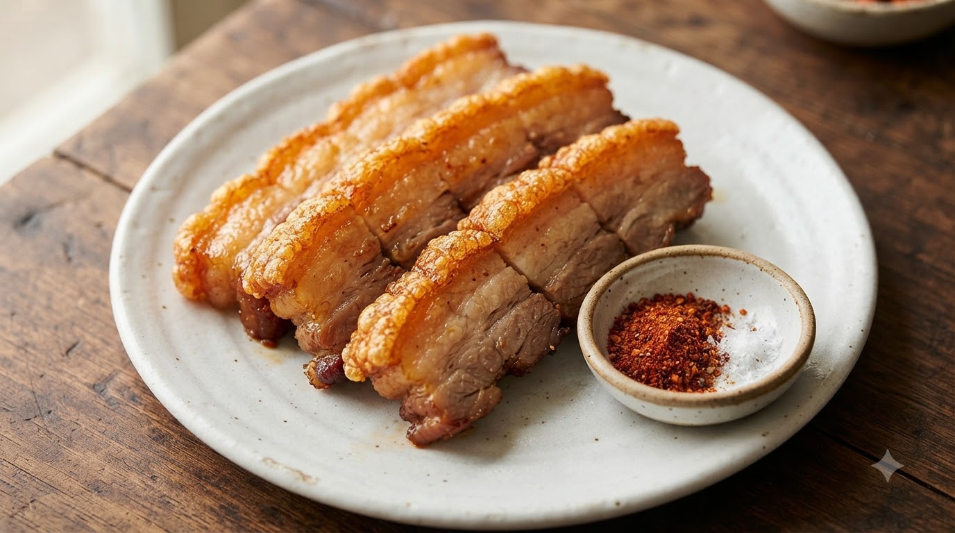 Knuspriger Schweinebauch aus der Heißluftfritteuse
