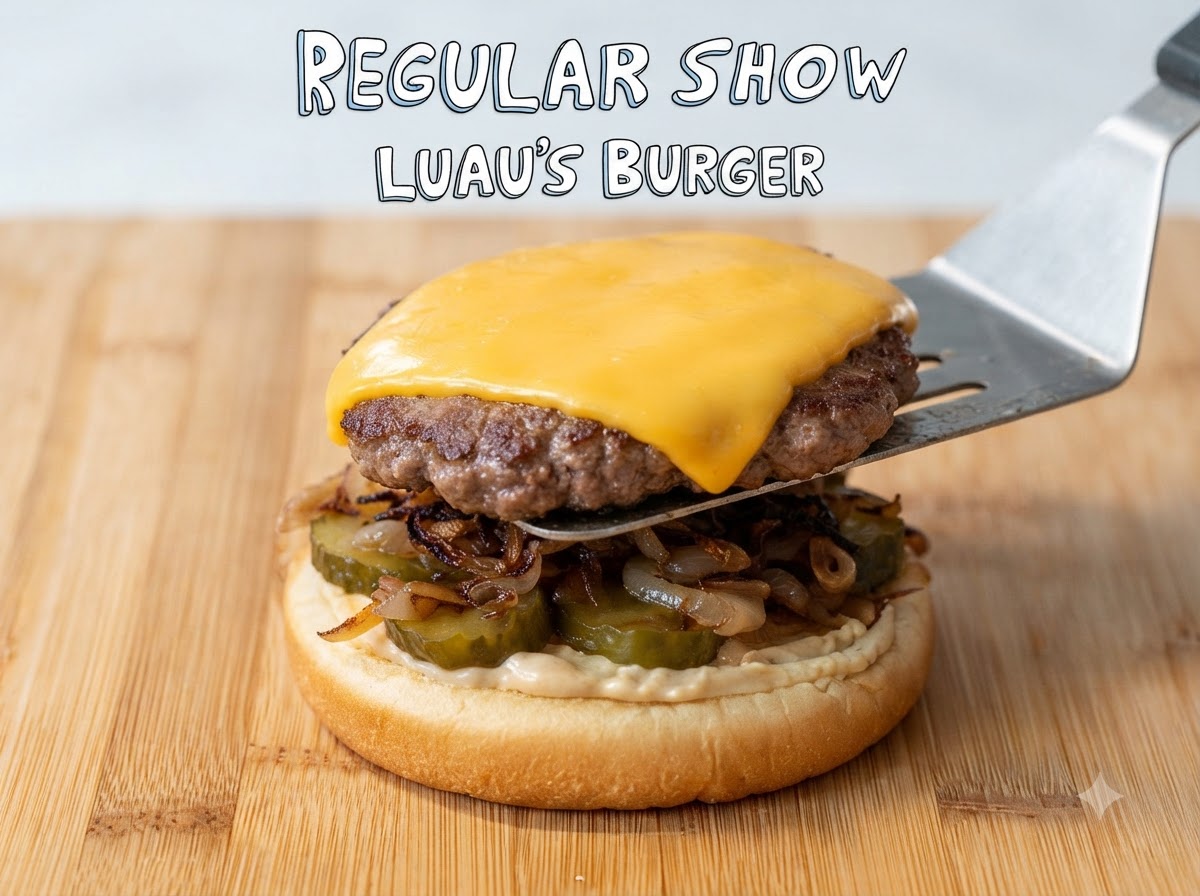 Ananasringe werden vorsichtig auf den geschmolzenen Käse eines Burger-Patties gelegt.