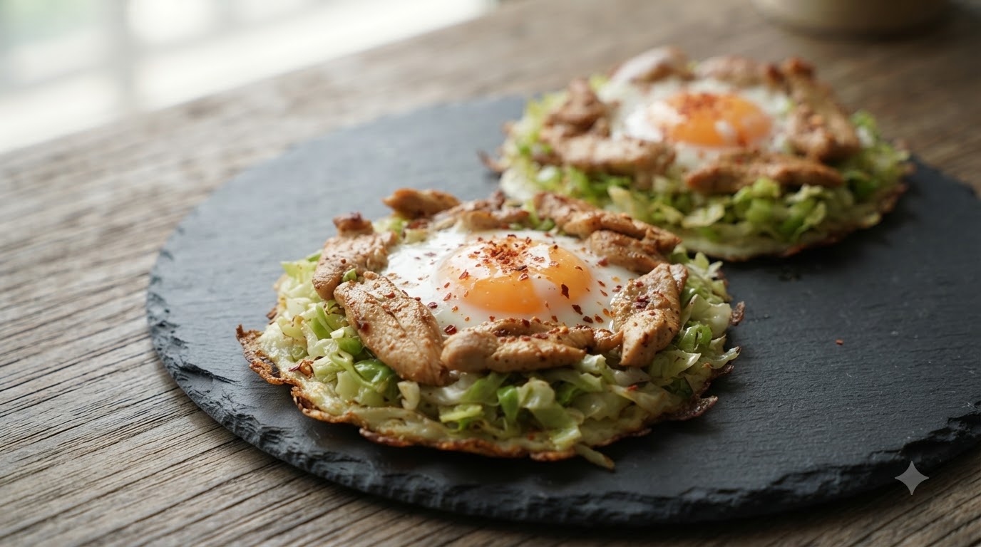 Low-Carb Hähnchen-Kohl-Frittata Sandwich