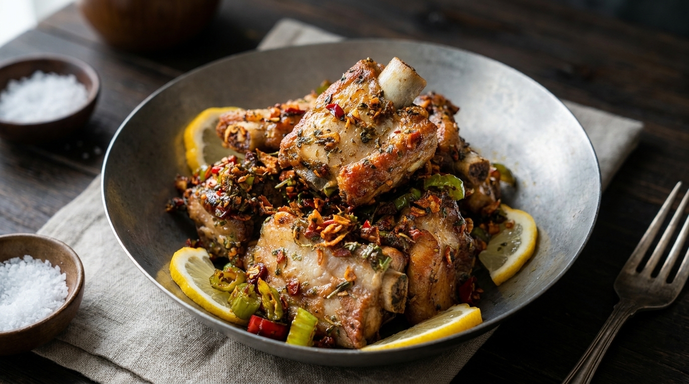 Spanische Knoblauch-Schweinerippchen (Costillas de Cerdo al Ajillo)