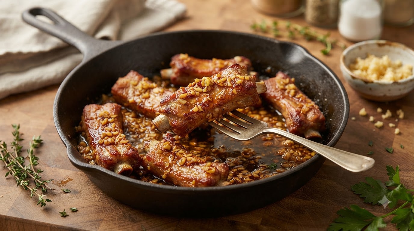 Knusprige Knoblauch-Butter-Schweinerippchen