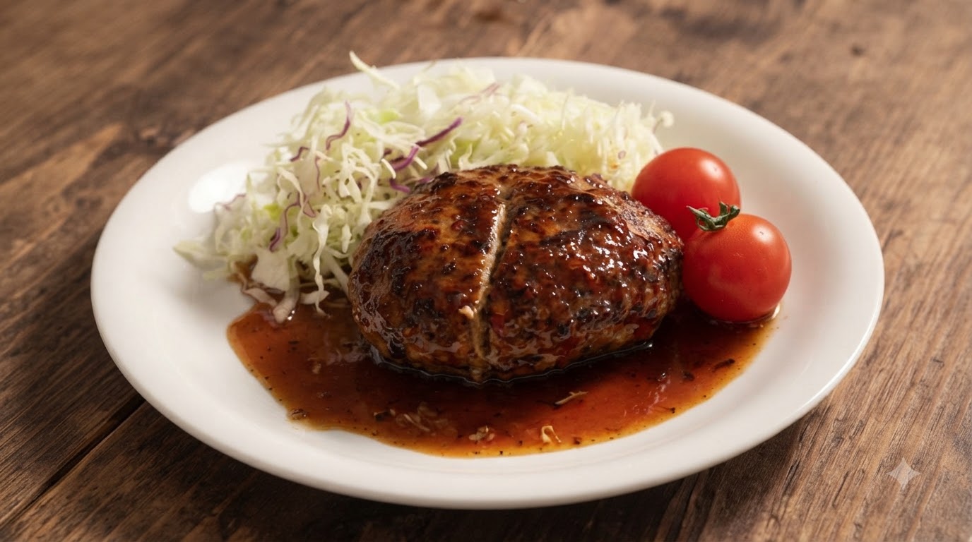 Klassisches japanisches Hacksteak (Hambagu)