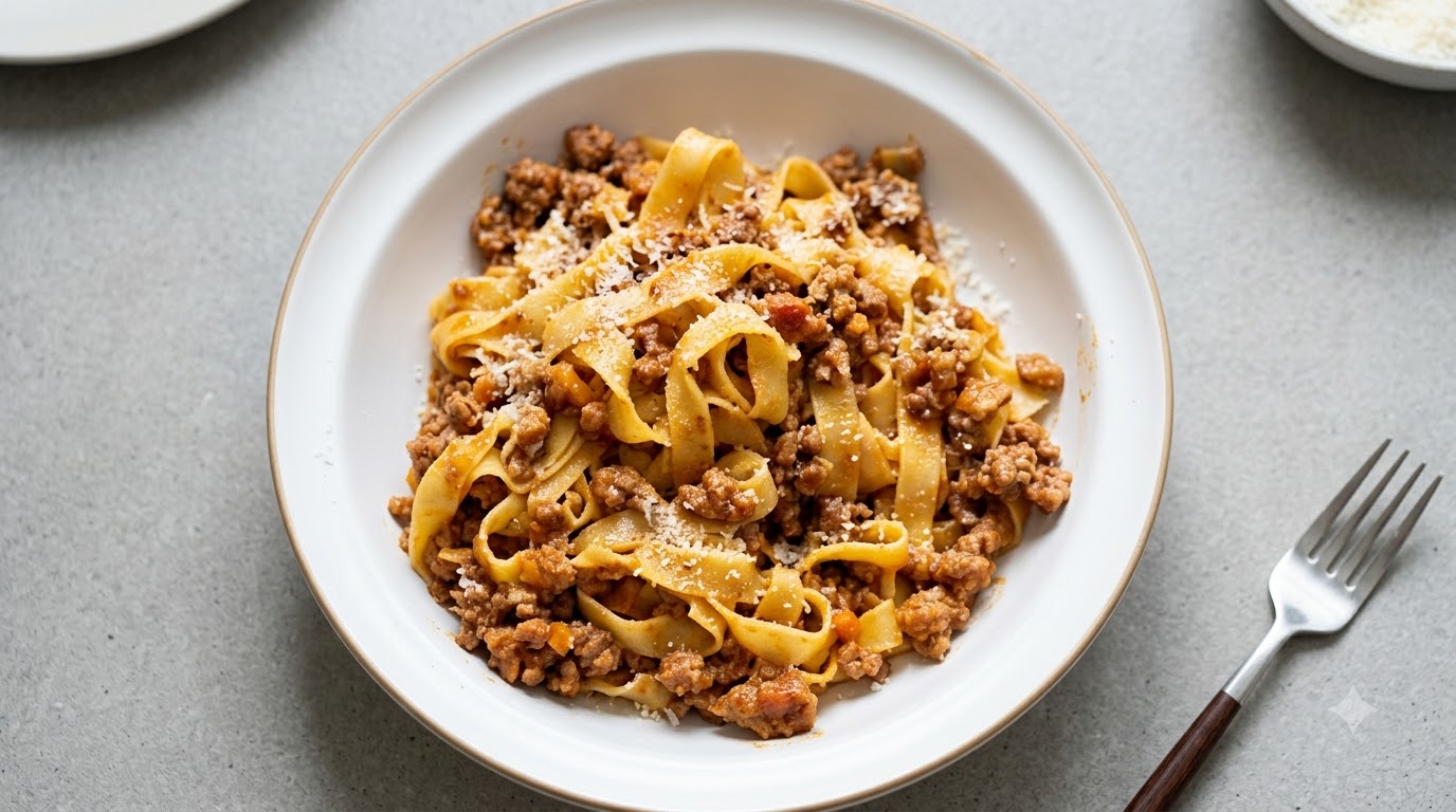 Klassische Tagliatelle al Ragù