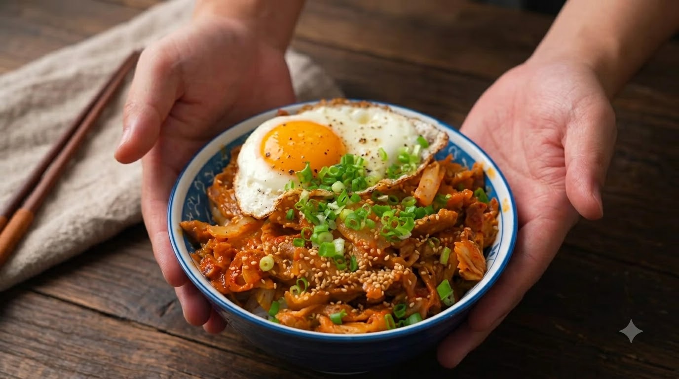 Kimchi Pork Donburi Reisschüssel