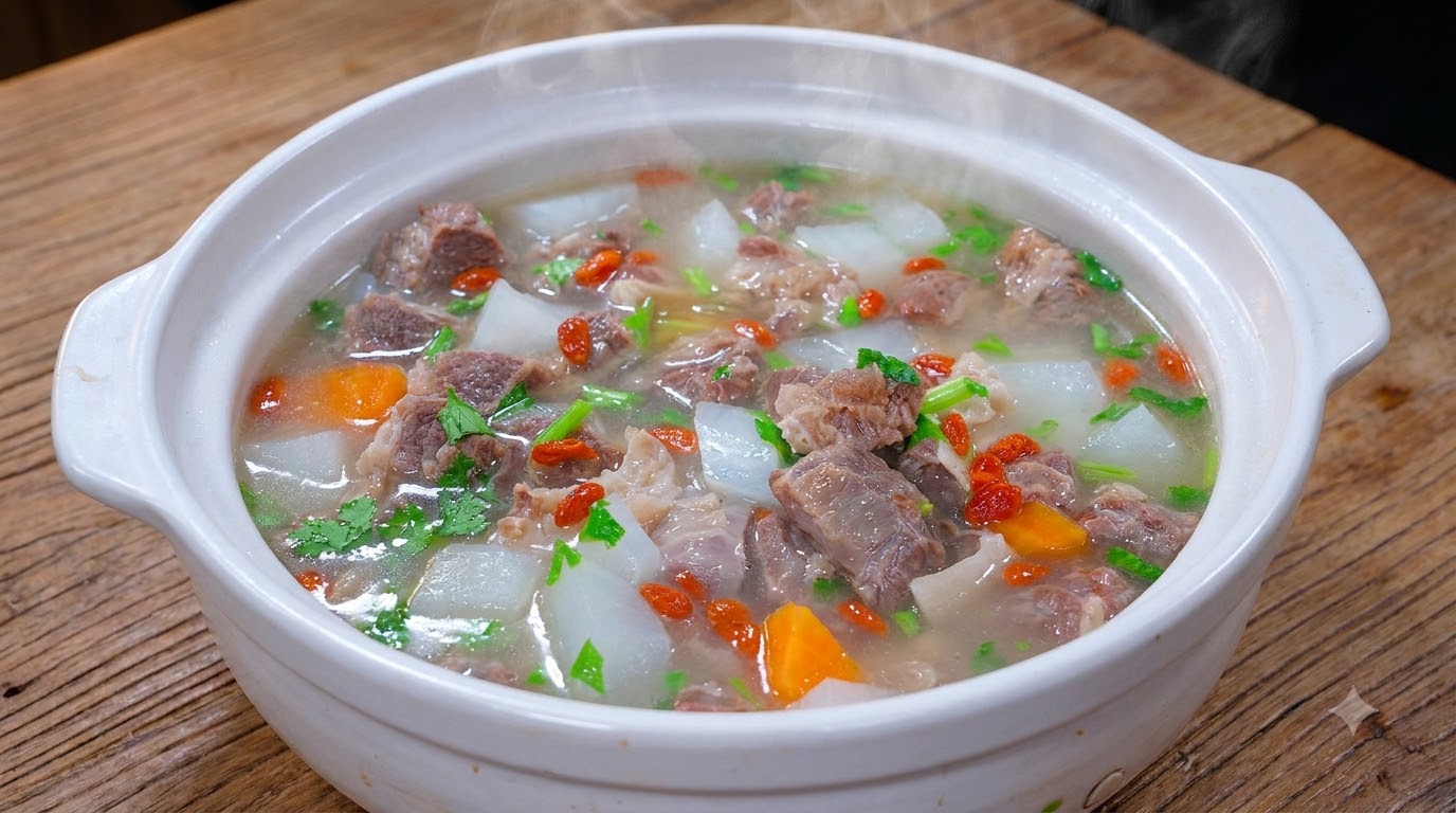 Daikon-Rettich-und-Rinderbrust-Suppe