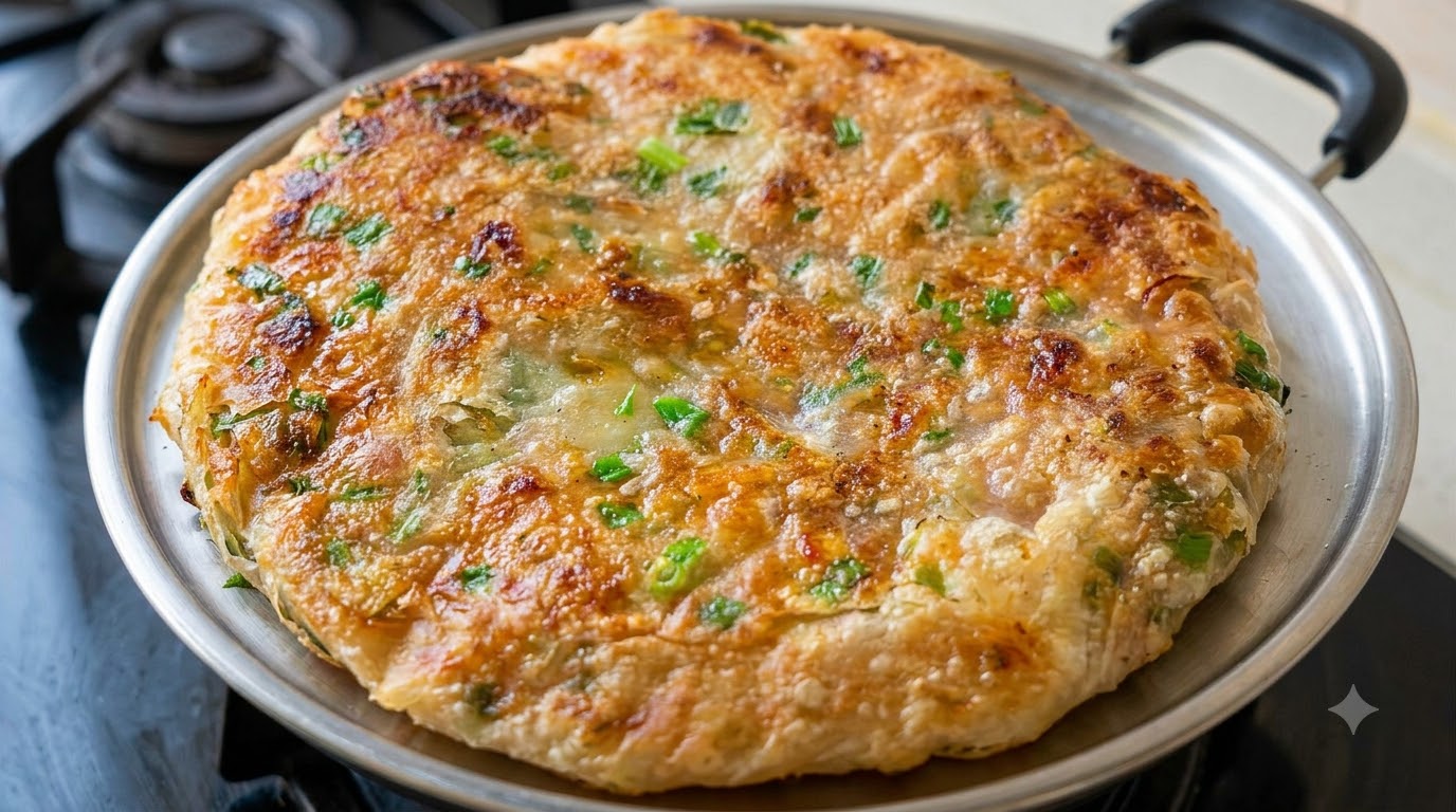 Knusprige Fleisch-Lauch-Pfannkuchen