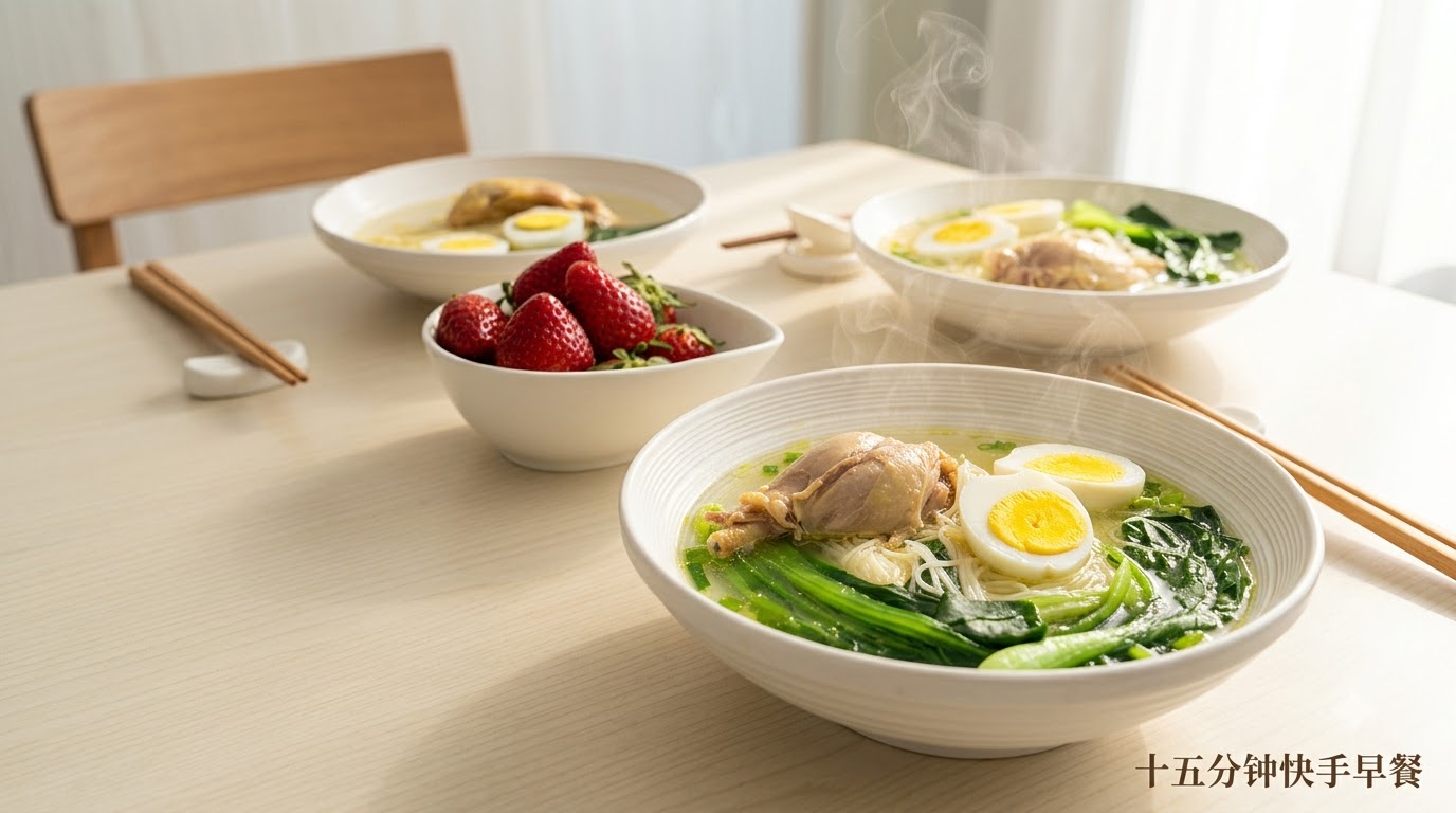 Schnelle Hühnernudelsuppe am Morgen