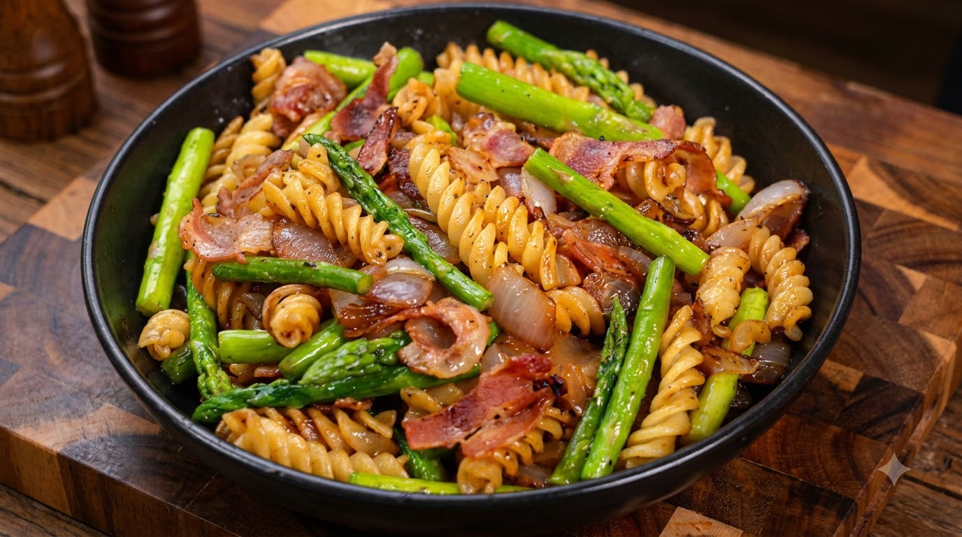 Trüffel-Spargel-Bacon-Pasta