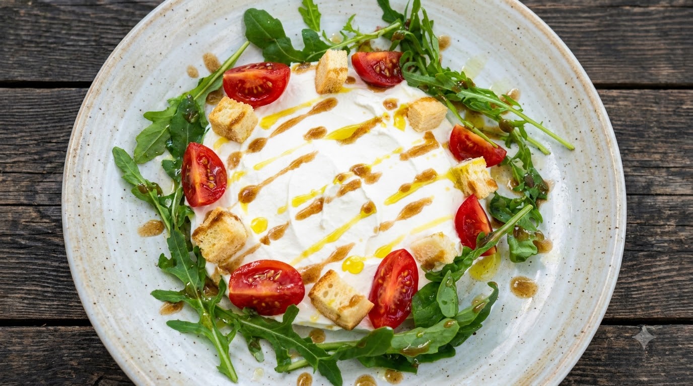 Hausgemachter Ricotta und Rucola-Salat