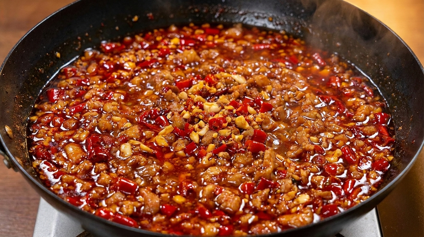Hausgemachte Sichuan Chili-Fleisch-Soße