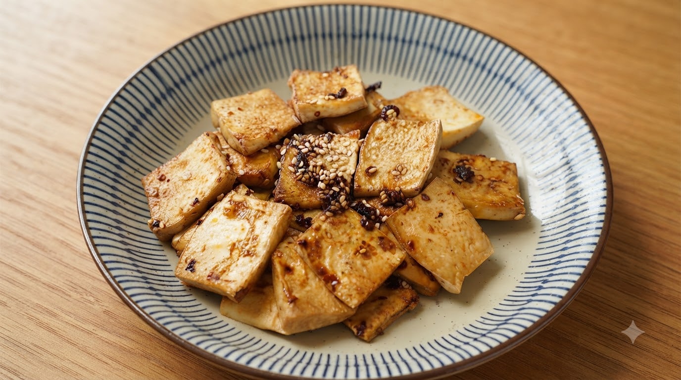 Air Fryer Teppan Tofu im Nachtmarkt-Stil