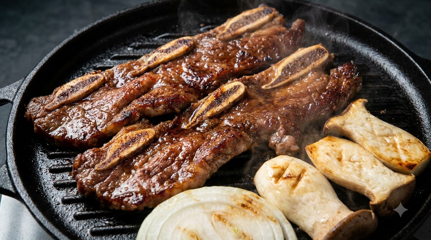 Authentisches Koreanisches LA Galbi (Gegrillte Rinderrippchen)