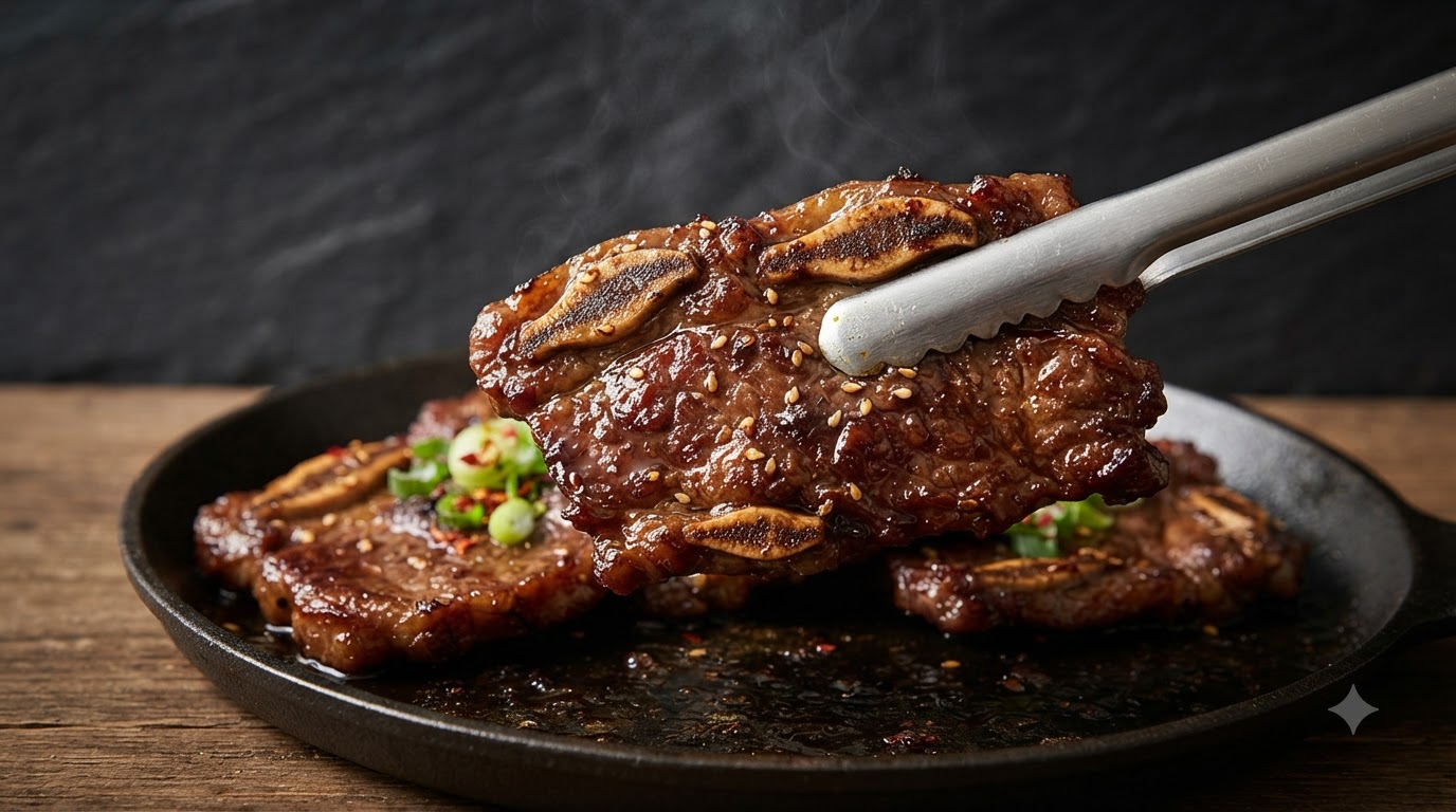 Authentische Koreanische LA Galbi (Gegrillte Rinder-Kurzrippchen)